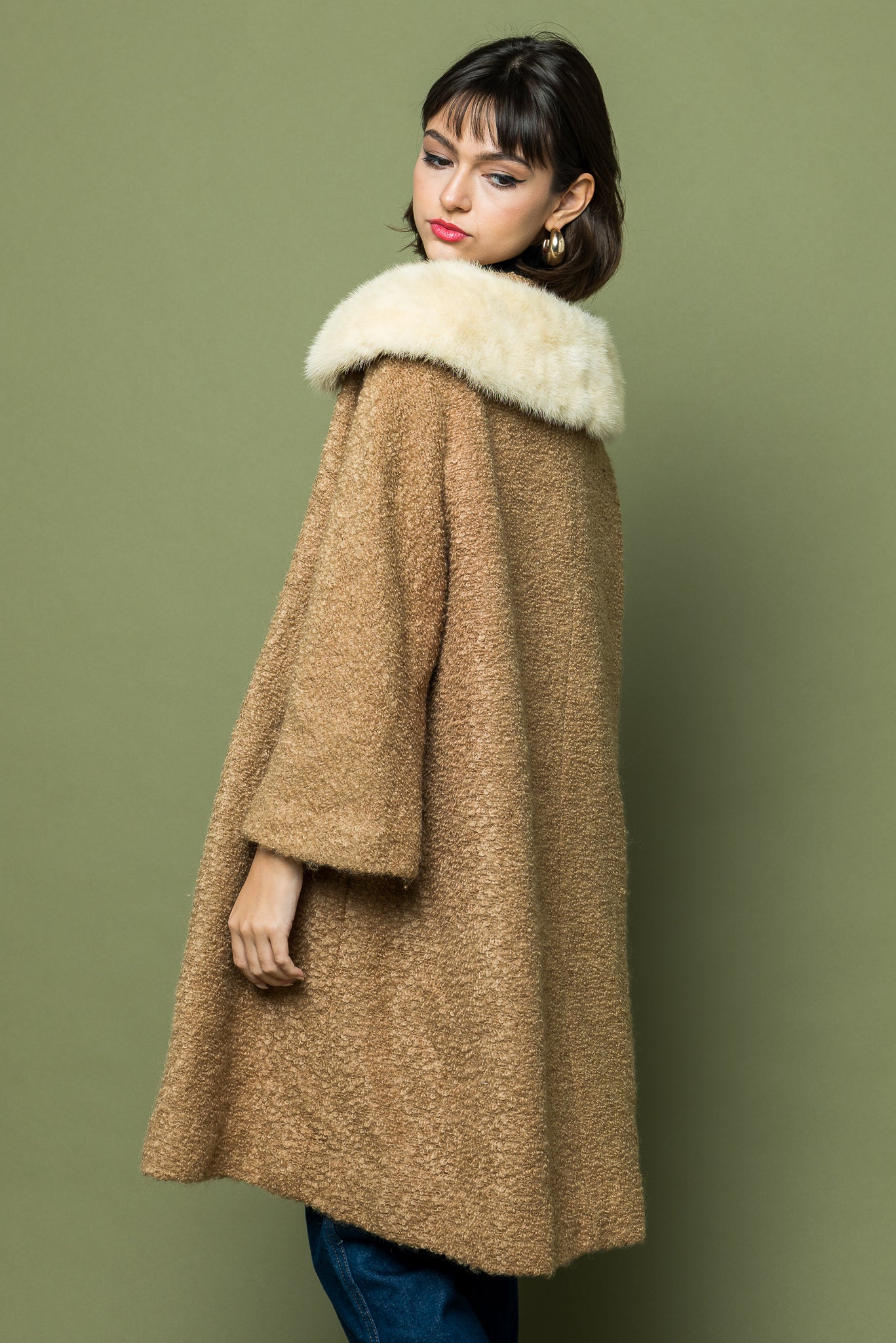 Vintage Mod Fur Trim Jacket freeshipping - Lovers Vintage