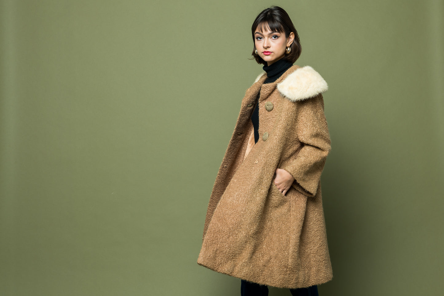 Vintage Mod Fur Trim Jacket freeshipping - Lovers Vintage