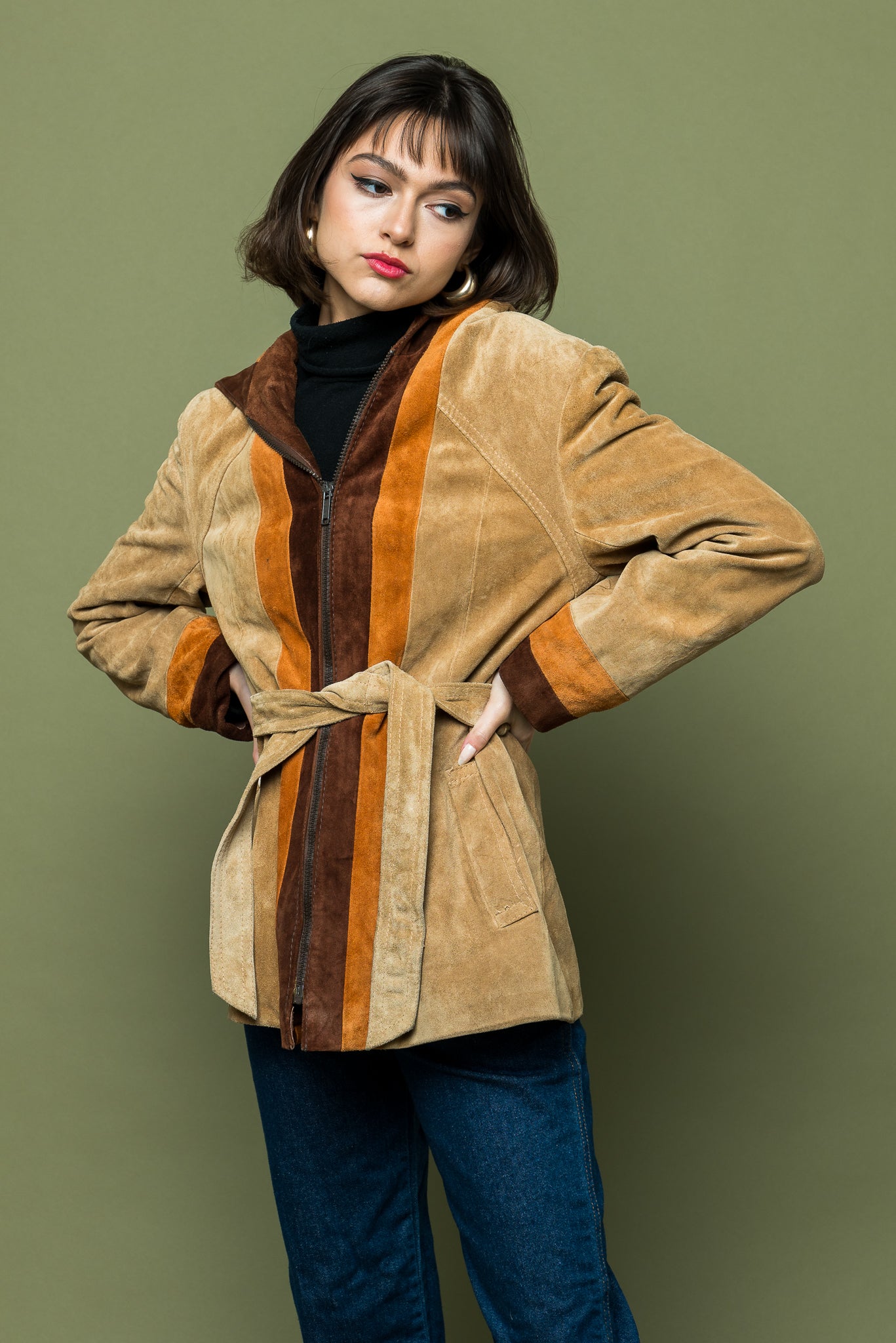 Vintage Seventies Suede Hoodie Jacket freeshipping - Lovers Vintage
