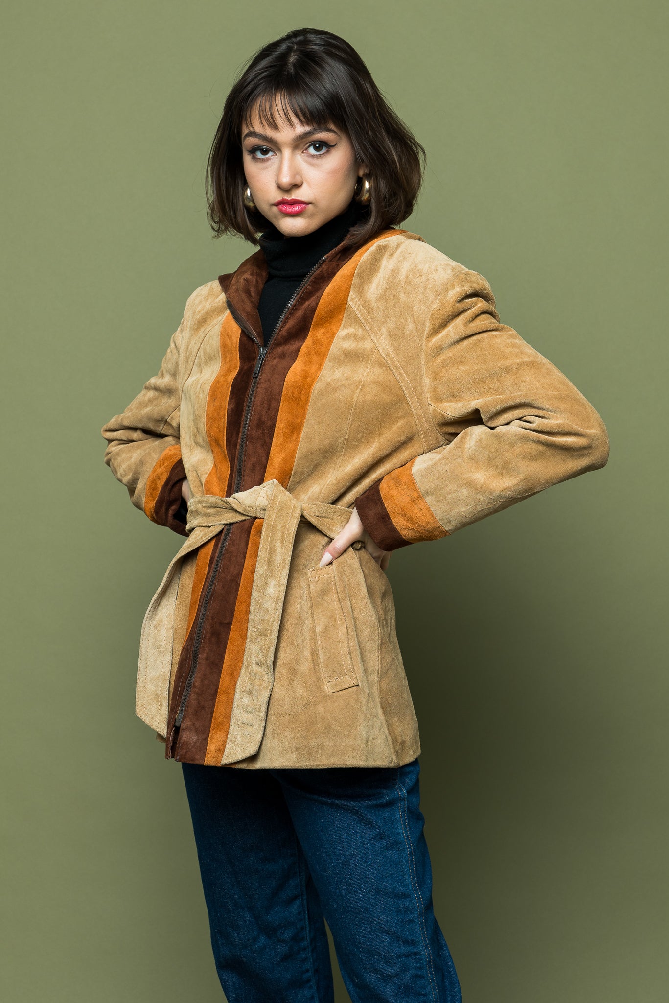 Vintage Seventies Suede Hoodie Jacket freeshipping - Lovers Vintage