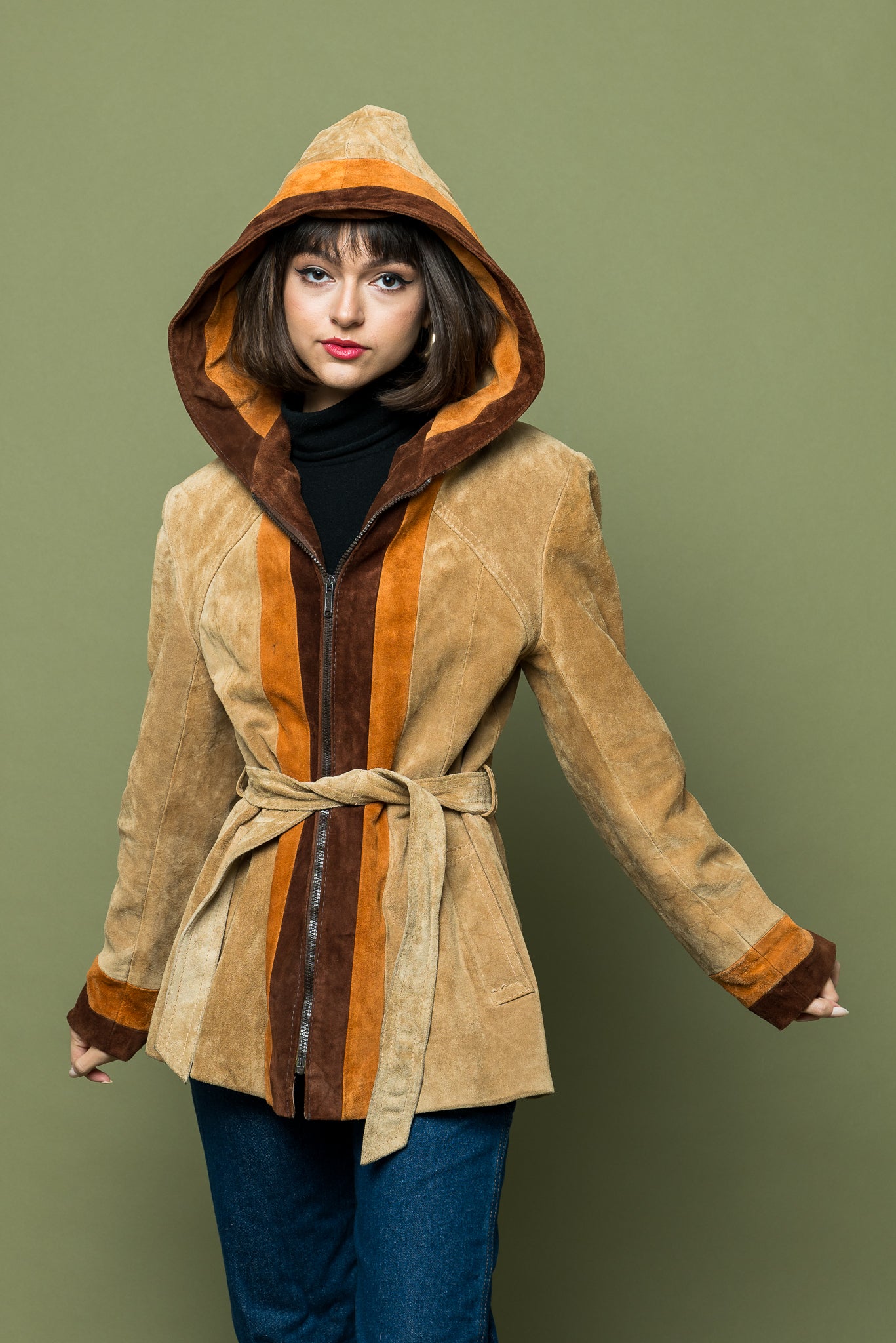 Vintage Seventies Suede Hoodie Jacket freeshipping - Lovers Vintage