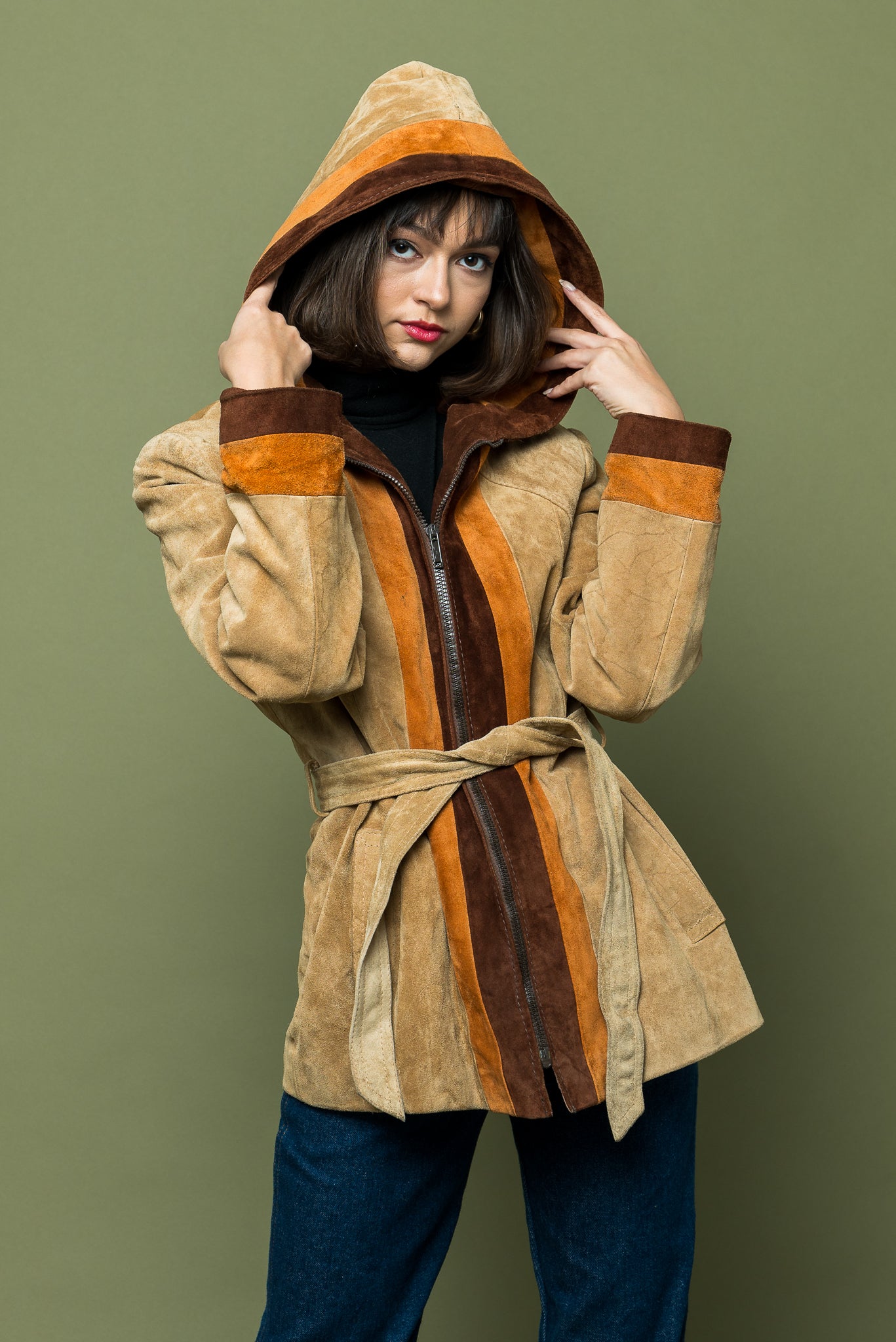 Vintage Seventies Suede Hoodie Jacket freeshipping - Lovers Vintage