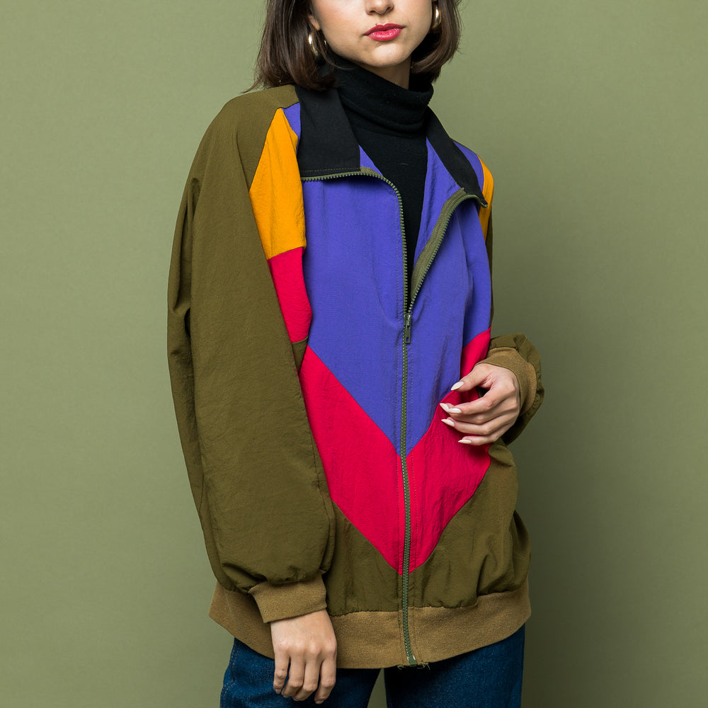 Nineties are Fun Color Block Jacket freeshipping - Lovers Vintage