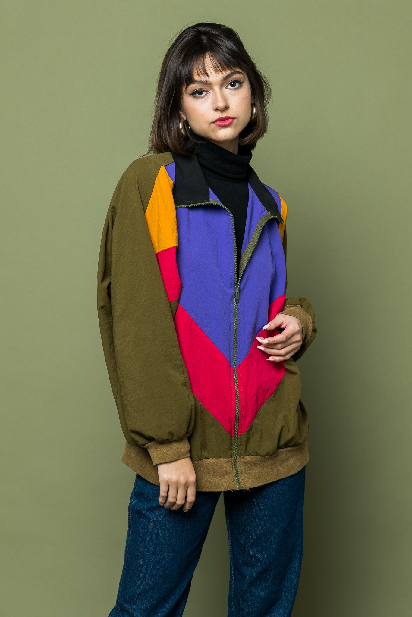 Nineties are Fun Color Block Jacket freeshipping - Lovers Vintage