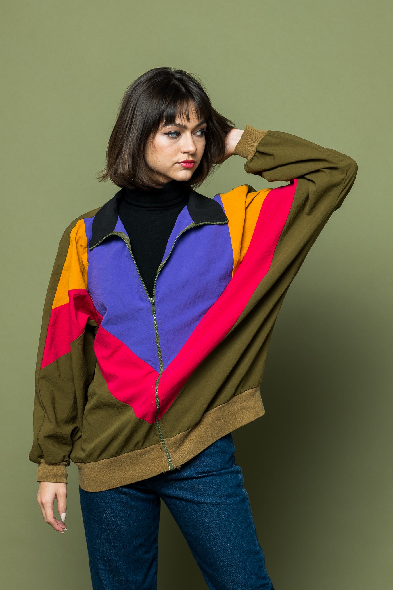 Nineties are Fun Color Block Jacket freeshipping - Lovers Vintage