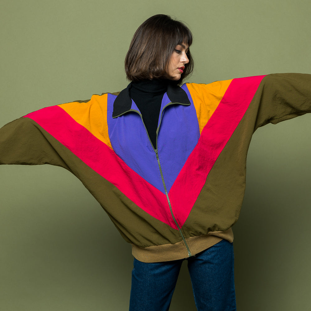 
                  
                    Nineties are Fun Color Block Jacket freeshipping - Lovers Vintage
                  
                