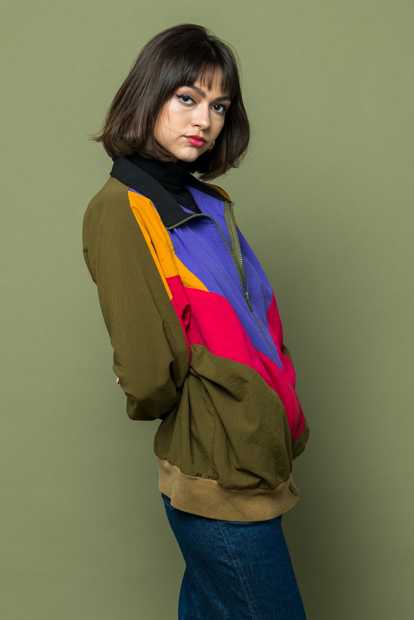 Nineties are Fun Color Block Jacket freeshipping - Lovers Vintage