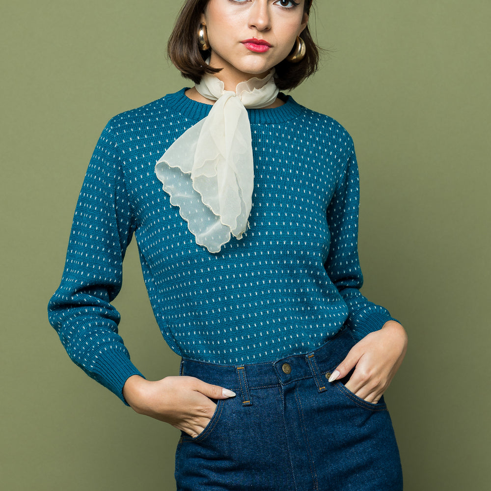 
                  
                    Teal Dotted Pullover freeshipping - Lovers Vintage
                  
                