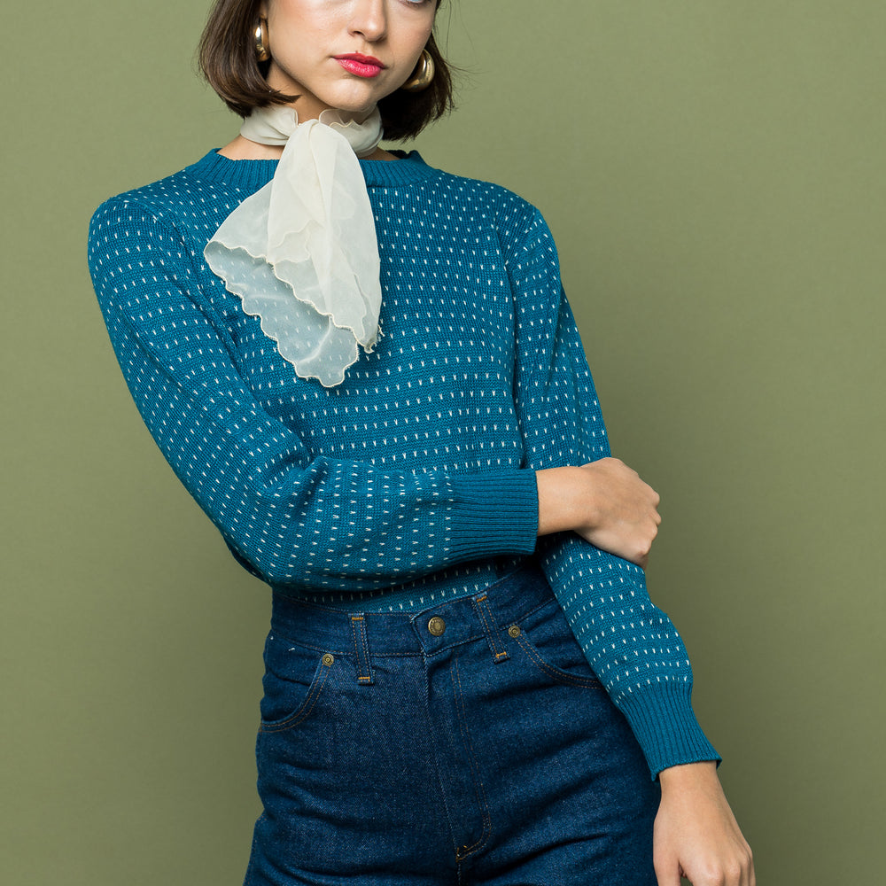 
                  
                    Teal Dotted Pullover freeshipping - Lovers Vintage
                  
                