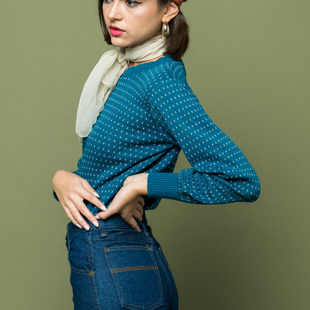 
                  
                    Teal Dotted Pullover freeshipping - Lovers Vintage
                  
                