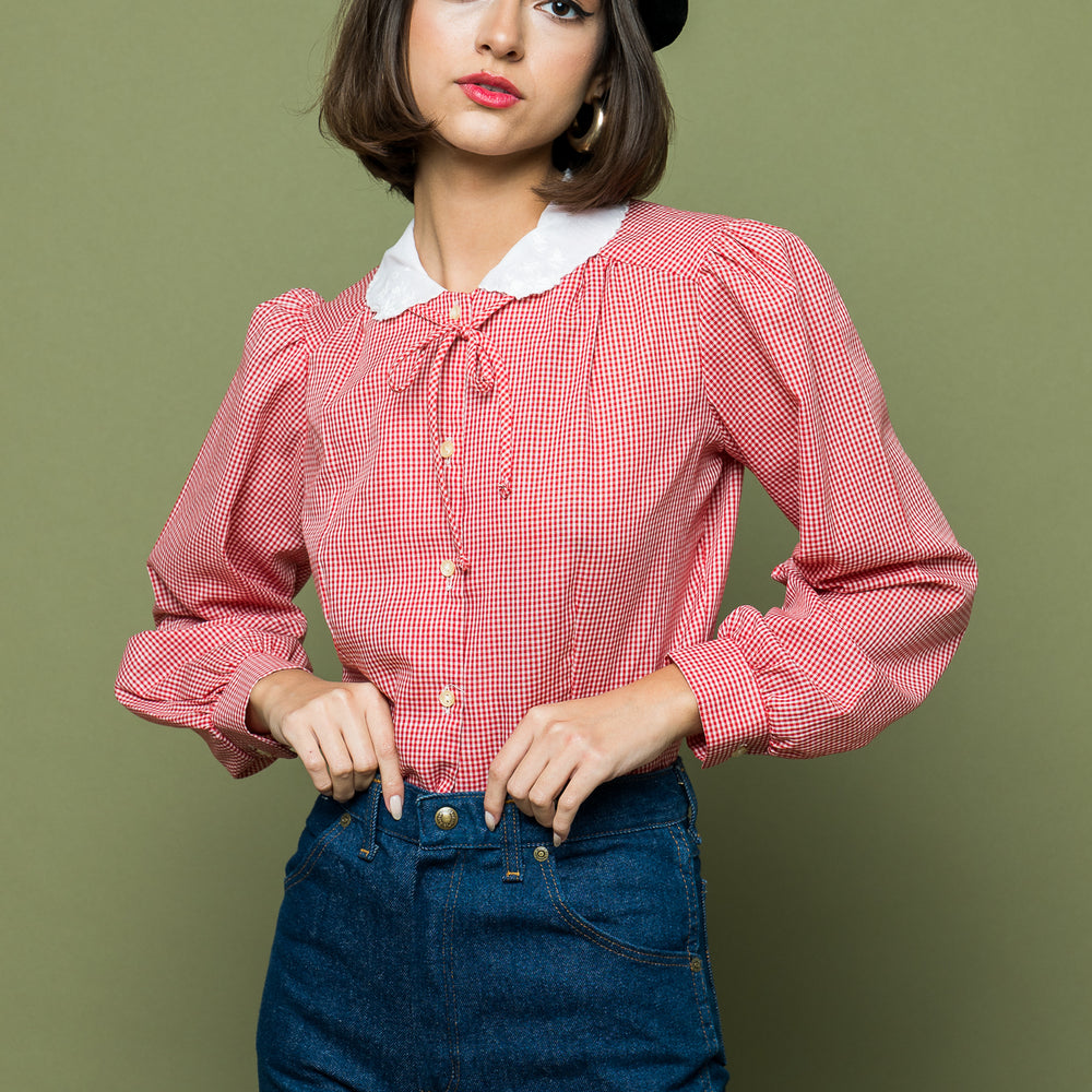 
                  
                    Holiday Gingham Blouse freeshipping - Lovers Vintage
                  
                