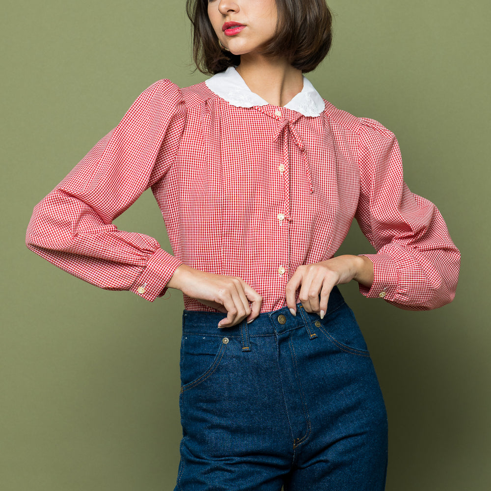 
                  
                    Holiday Gingham Blouse freeshipping - Lovers Vintage
                  
                