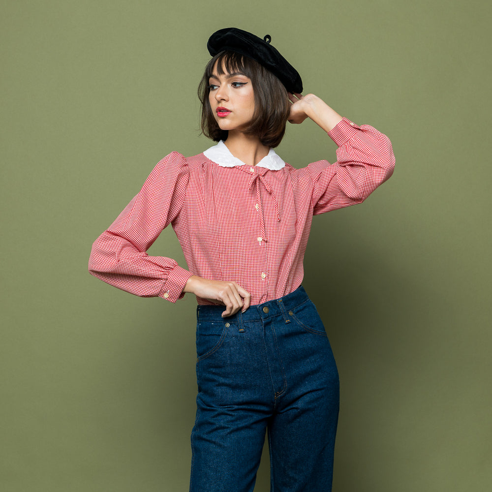 
                  
                    Holiday Gingham Blouse freeshipping - Lovers Vintage
                  
                