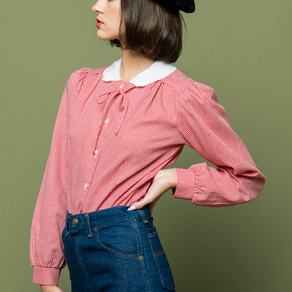 
                  
                    Holiday Gingham Blouse freeshipping - Lovers Vintage
                  
                