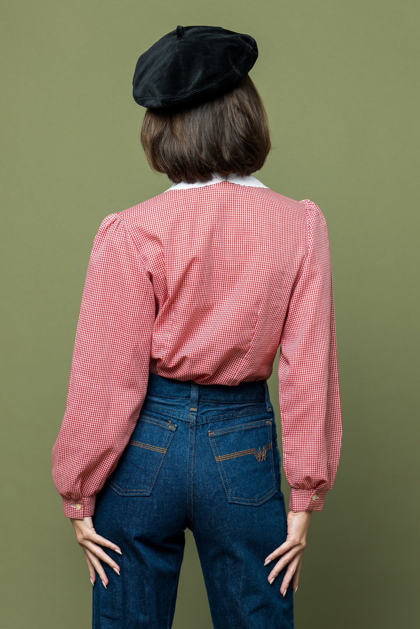 Holiday Gingham Blouse freeshipping - Lovers Vintage