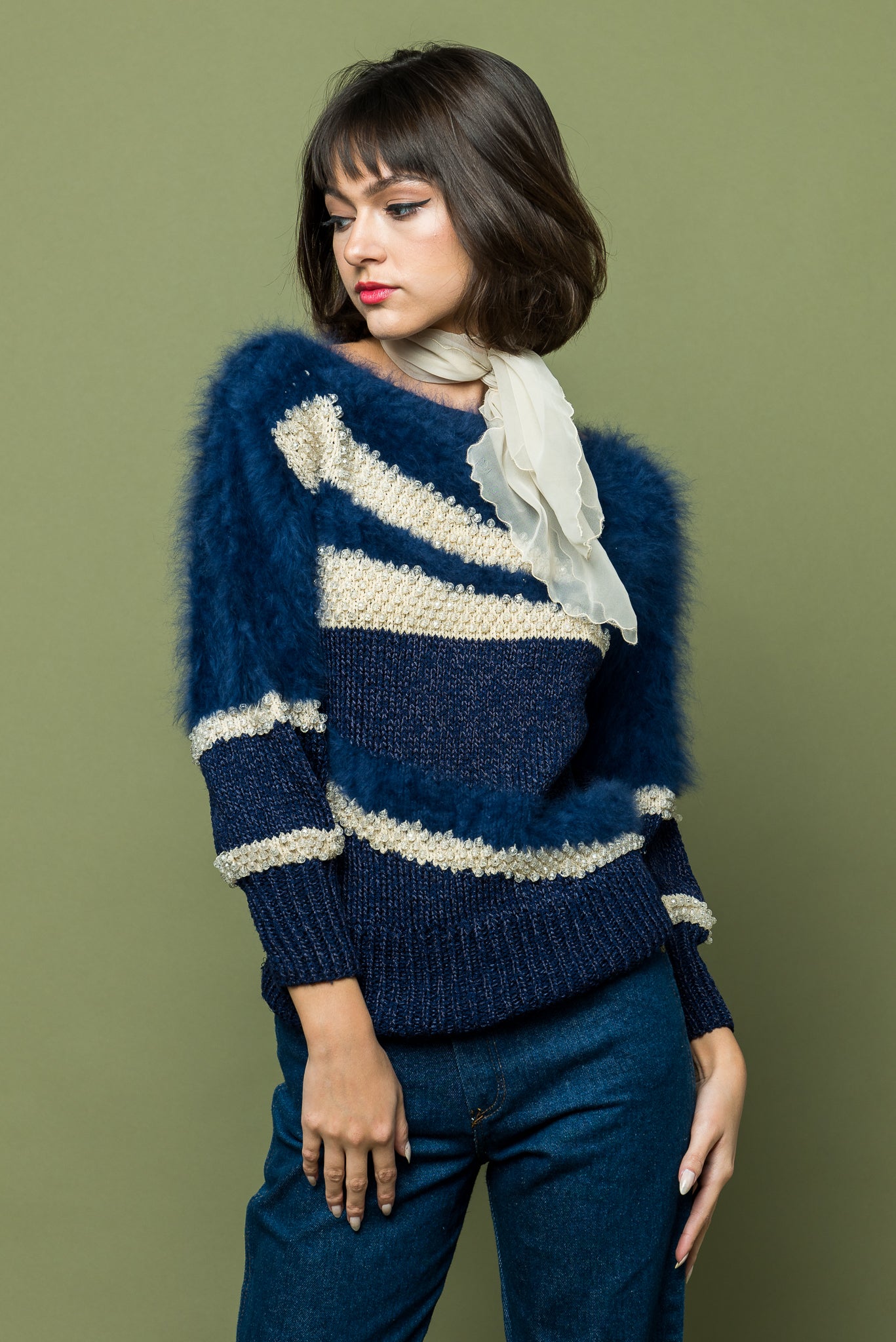 Vintage Angora Holiday Sweater freeshipping - Lovers Vintage