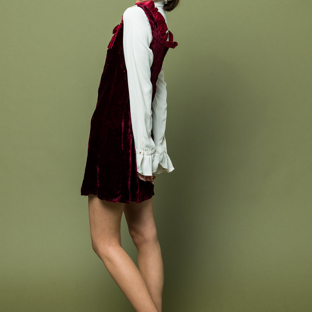 
                  
                    Velvet Jumper Dress with Bow freeshipping - Lovers Vintage
                  
                
