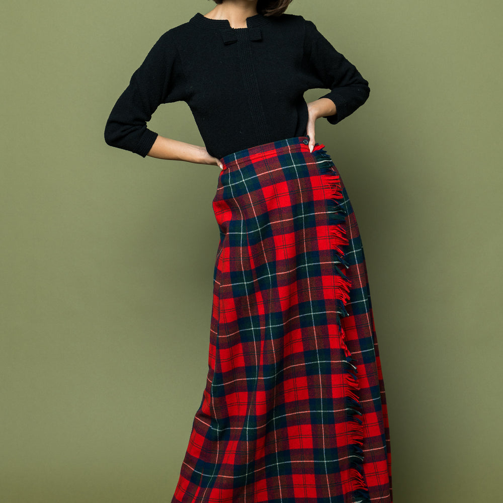 Wool Plaid Pendelton Maxi Skirt freeshipping - Lovers Vintage