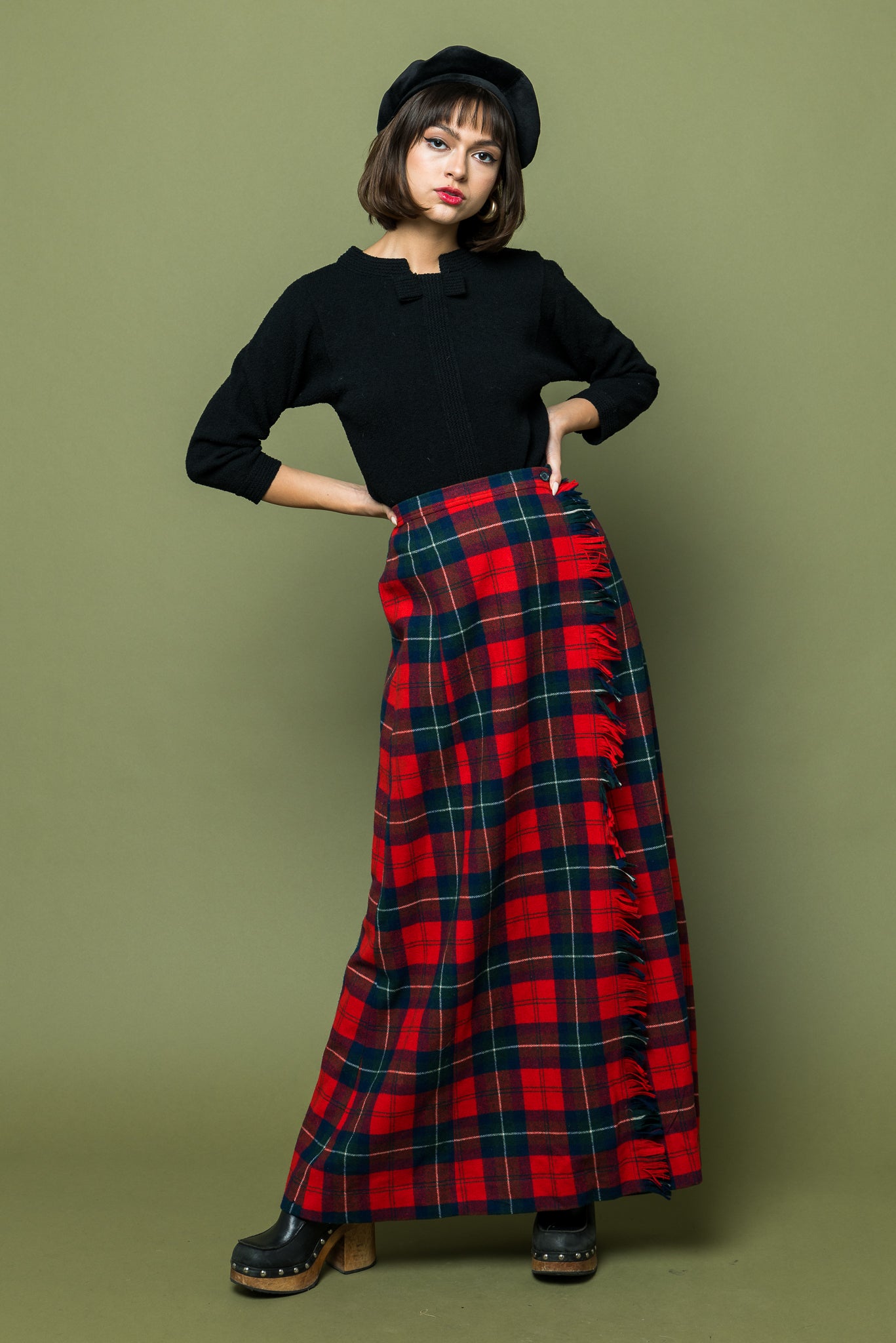 Wool Plaid Pendelton Maxi Skirt freeshipping - Lovers Vintage
