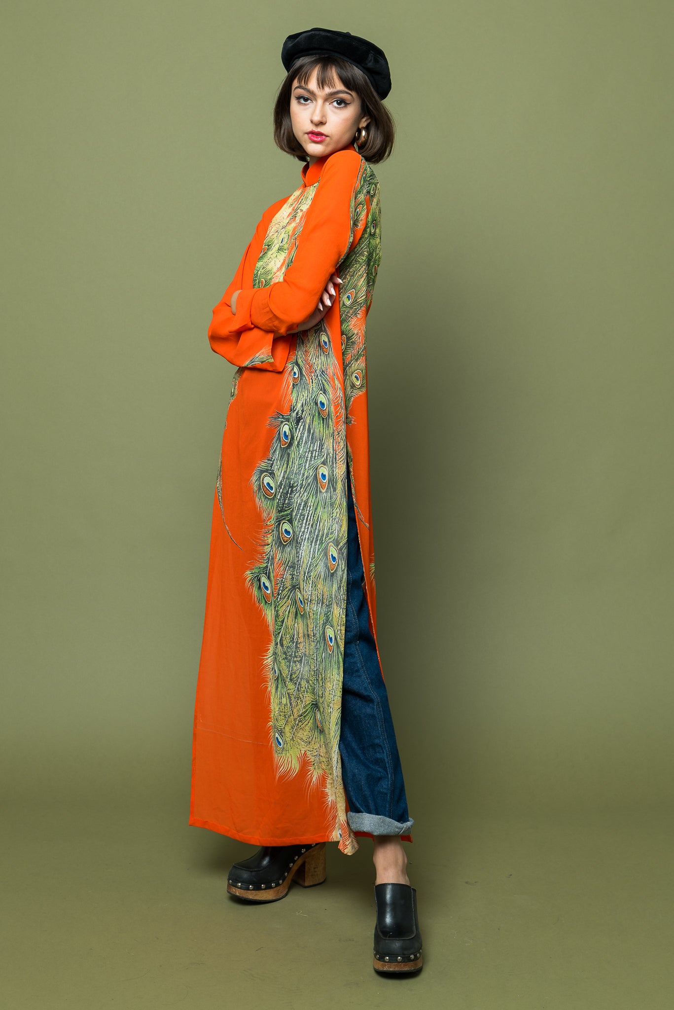 Maxi Orange Sheer Elegance Dress freeshipping - Lovers Vintage