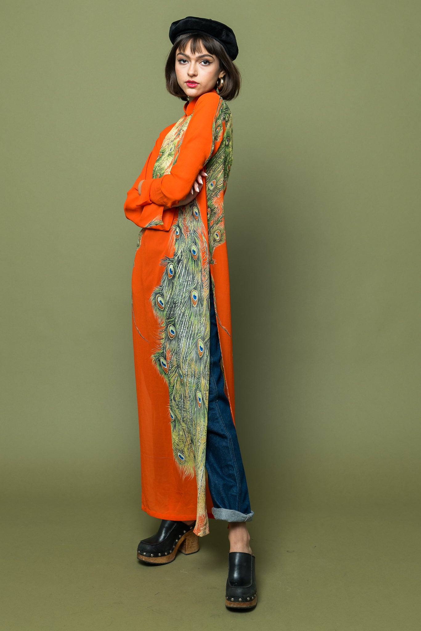 Maxi Orange Sheer Elegance Dress freeshipping - Lovers Vintage