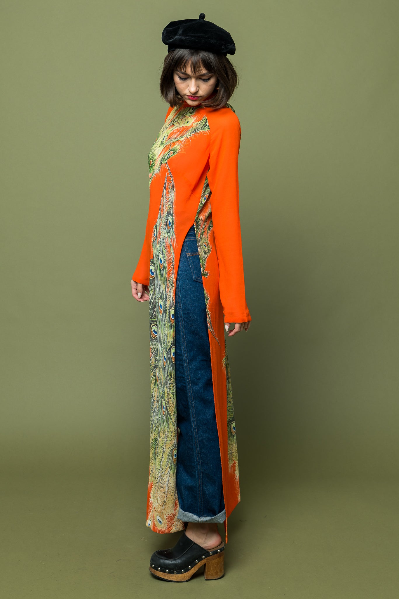 Maxi Orange Sheer Elegance Dress freeshipping - Lovers Vintage