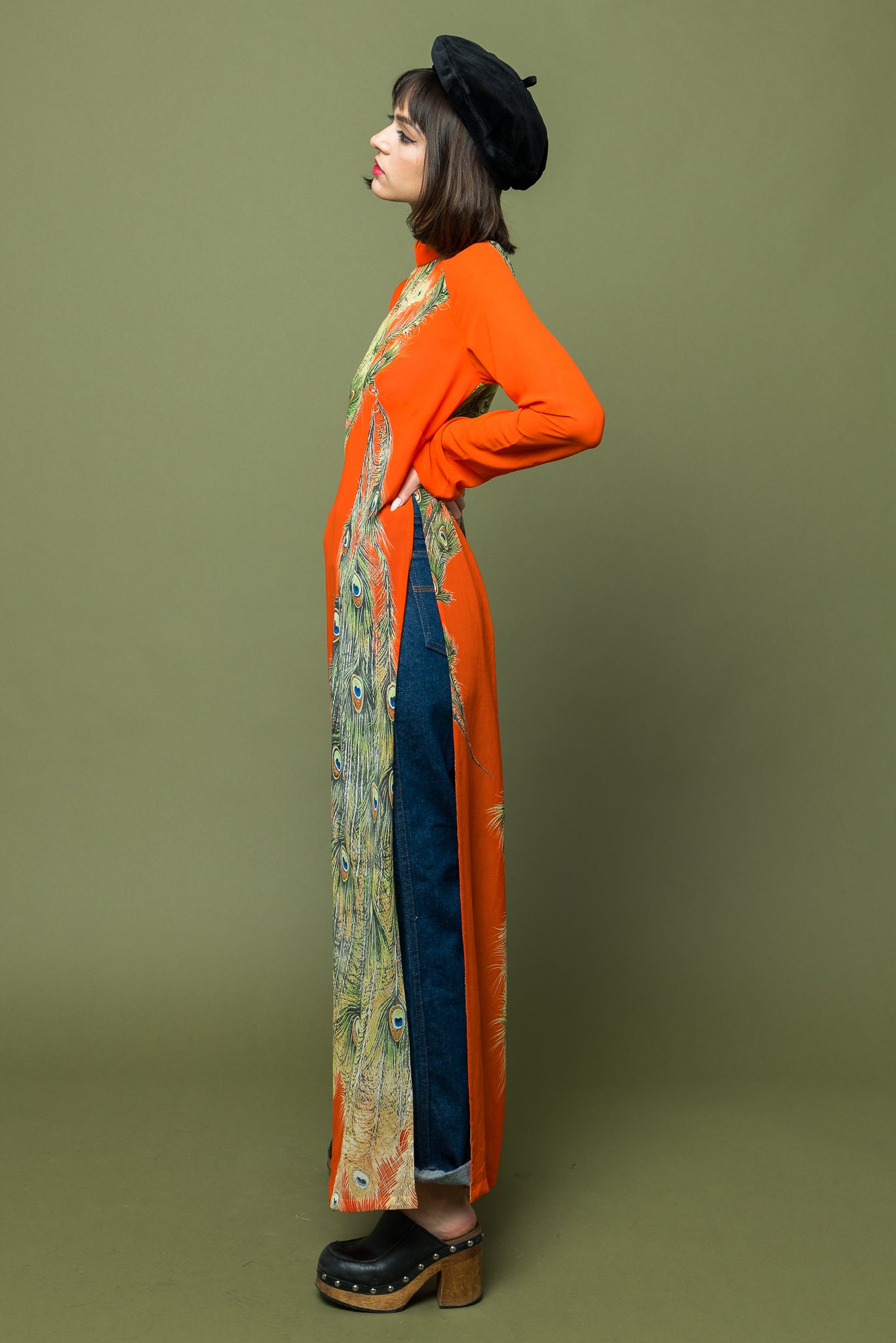 Maxi Orange Sheer Elegance Dress freeshipping - Lovers Vintage