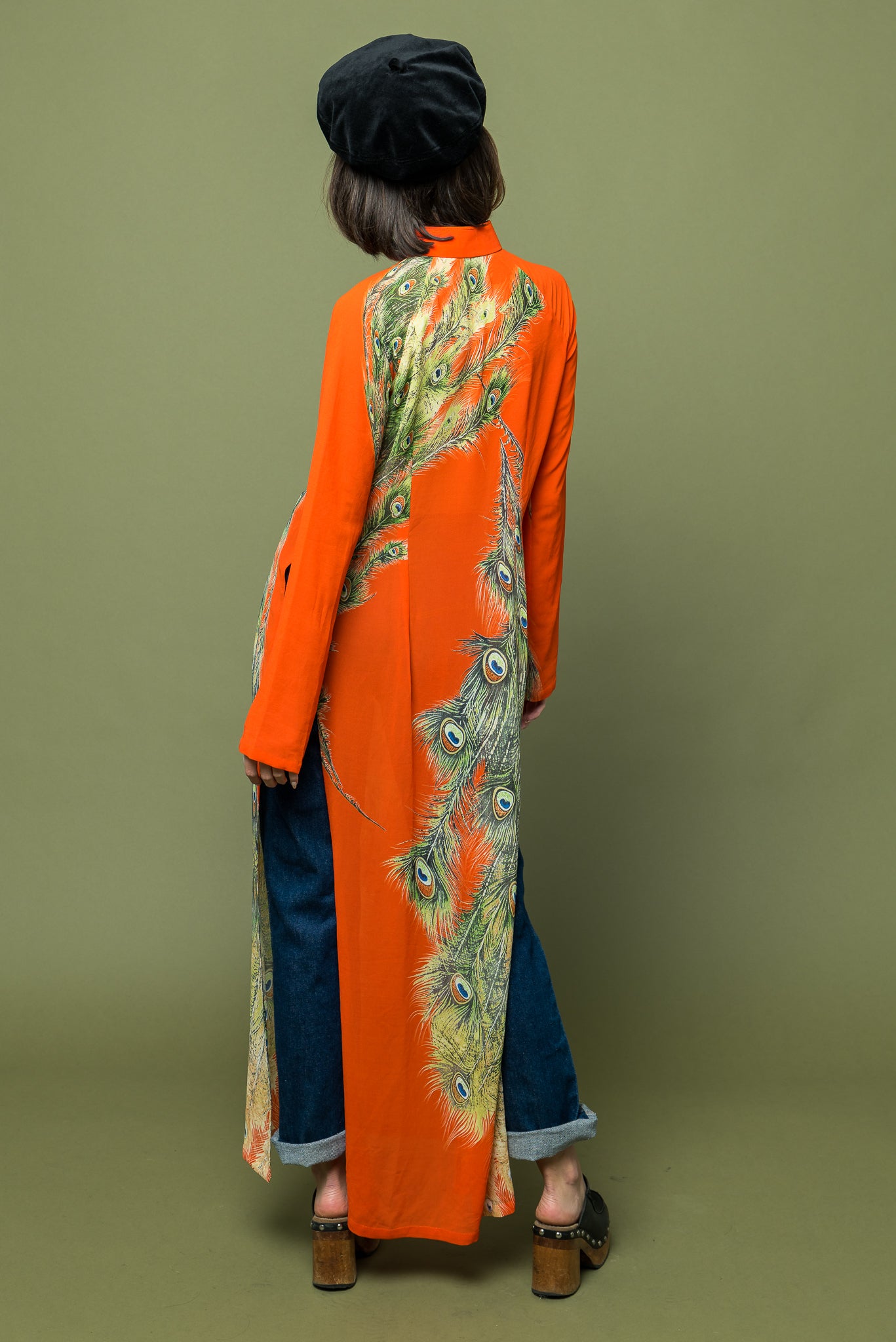 Maxi Orange Sheer Elegance Dress freeshipping - Lovers Vintage