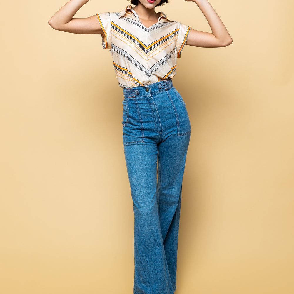 
                  
                    California Dreamin' Stripe Blouse freeshipping - Lovers Vintage
                  
                