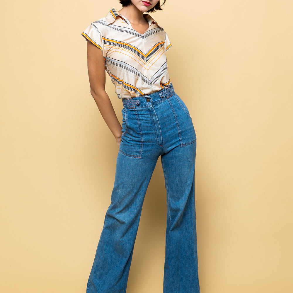 California Dreamin' Stripe Blouse freeshipping - Lovers Vintage
