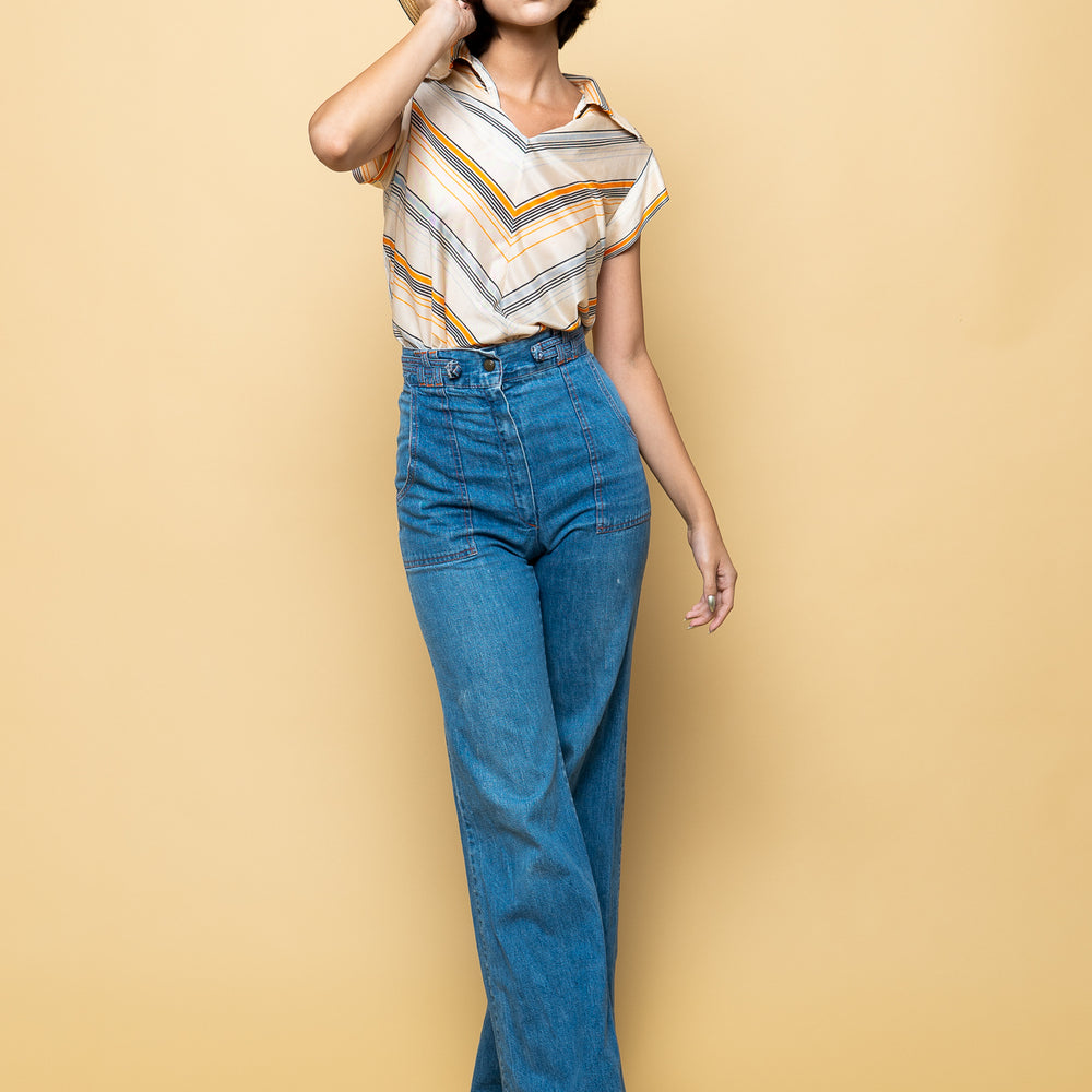 
                  
                    California Dreamin' Stripe Blouse freeshipping - Lovers Vintage
                  
                