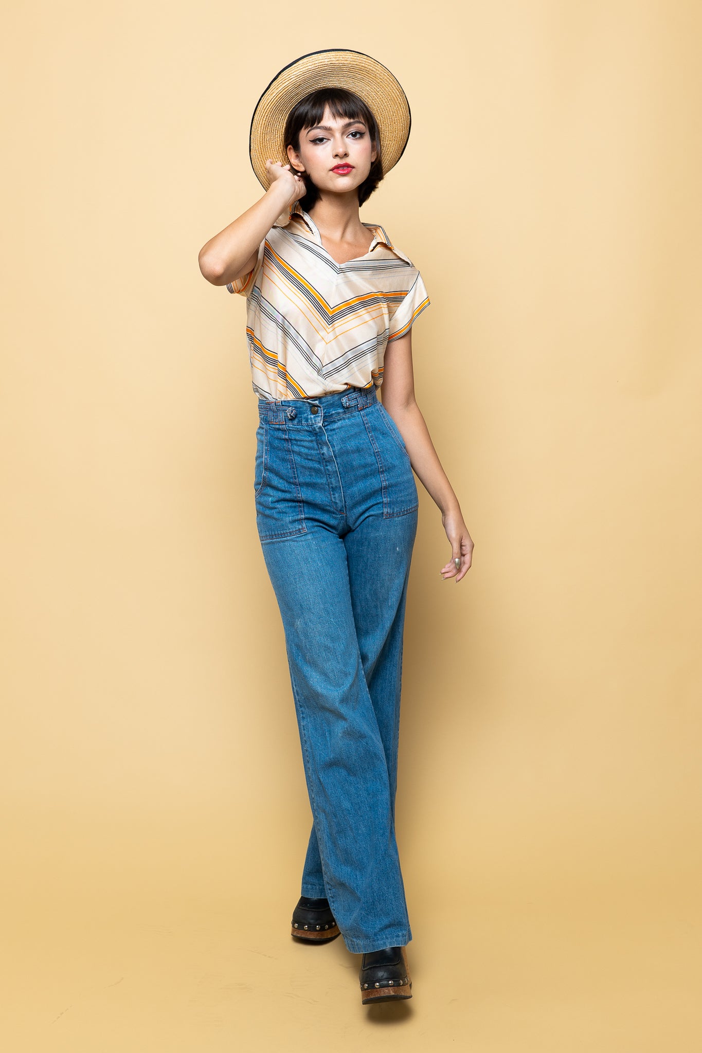 California Dreamin' Stripe Blouse freeshipping - Lovers Vintage