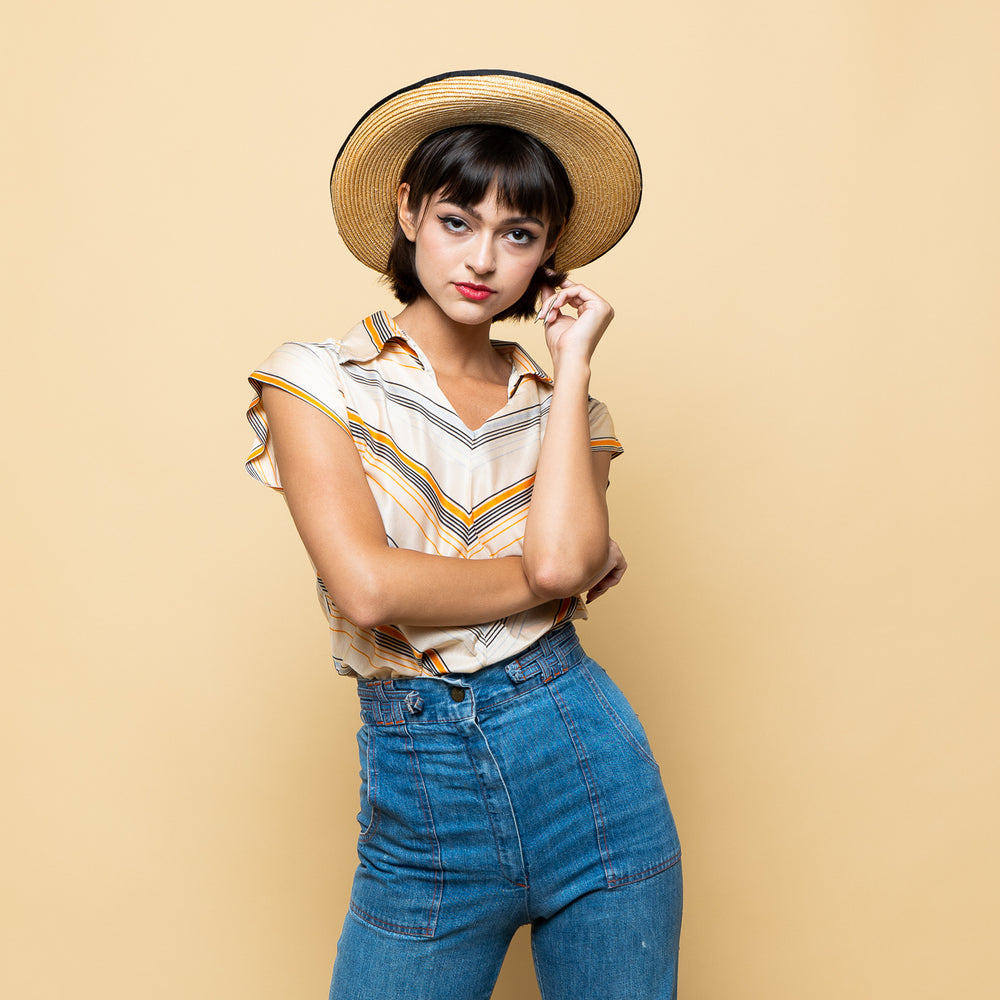 
                  
                    California Dreamin' Stripe Blouse freeshipping - Lovers Vintage
                  
                