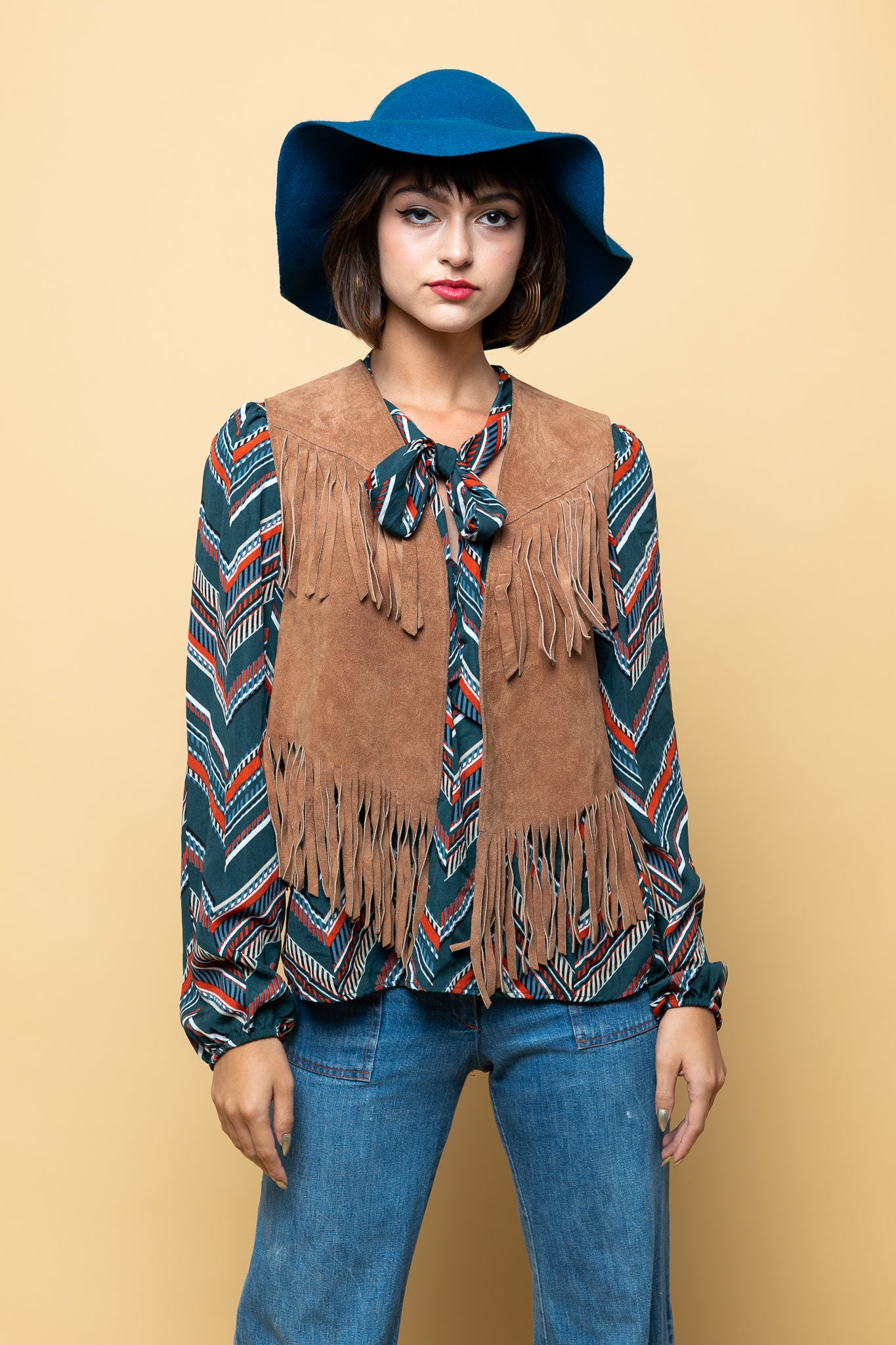 Leather Fringes of Society Vintage Vest freeshipping - Lovers Vintage