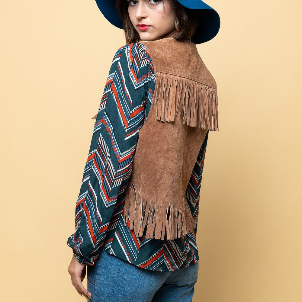 Leather Fringes of Society Vintage Vest freeshipping - Lovers Vintage