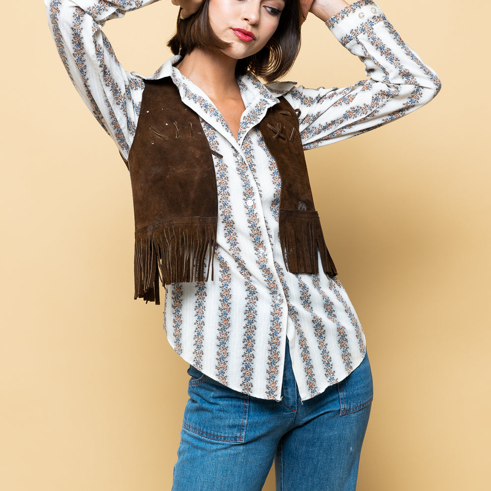 Vintage Fringes Leather Vest freeshipping - Lovers Vintage