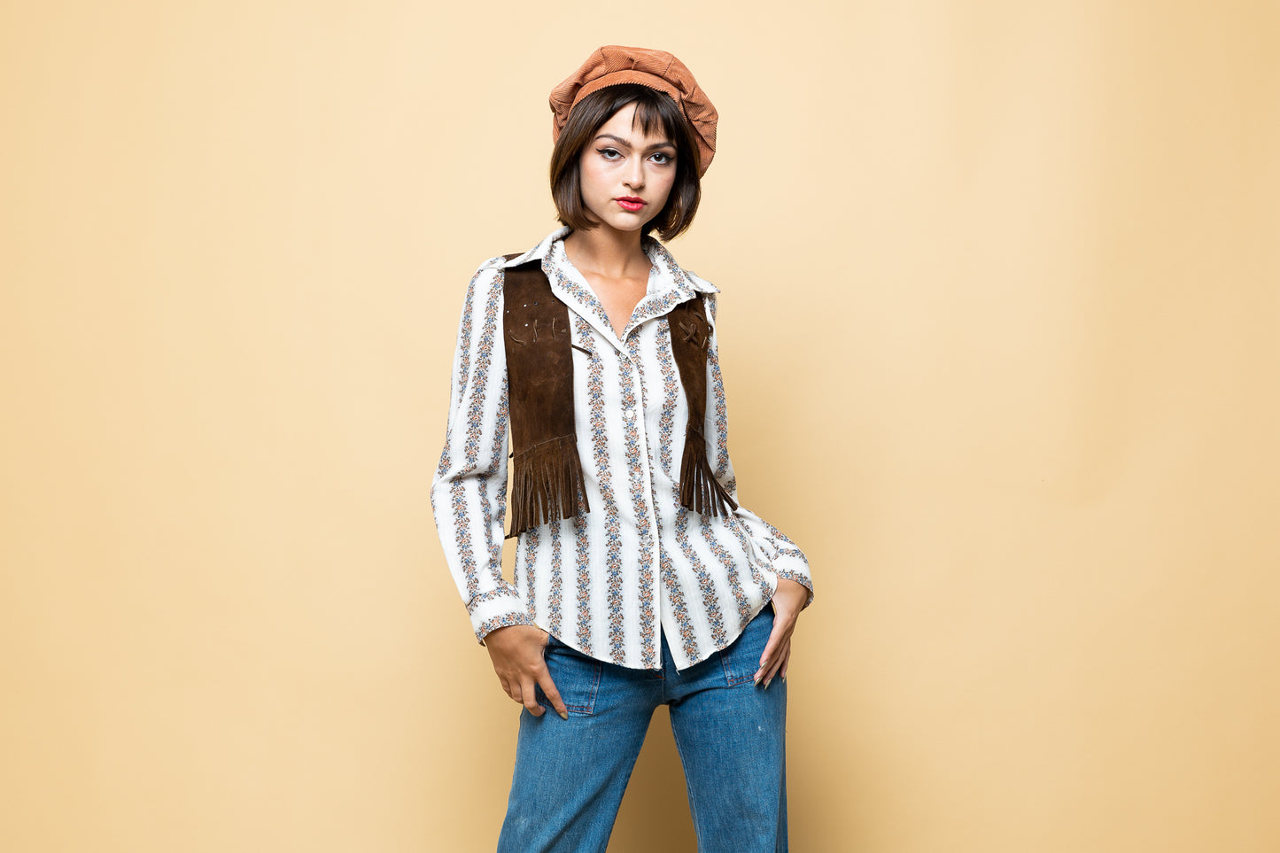 Vintage Fringes Leather Vest freeshipping - Lovers Vintage