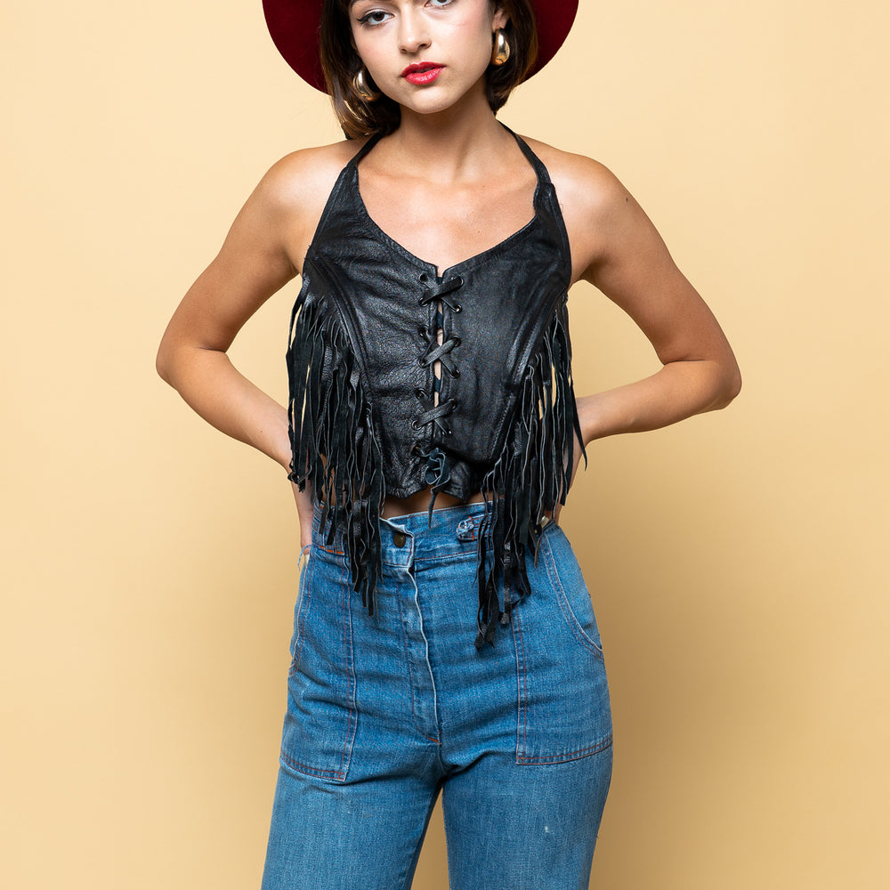 Festival Leathers Better Halter Corset freeshipping - Lovers Vintage
