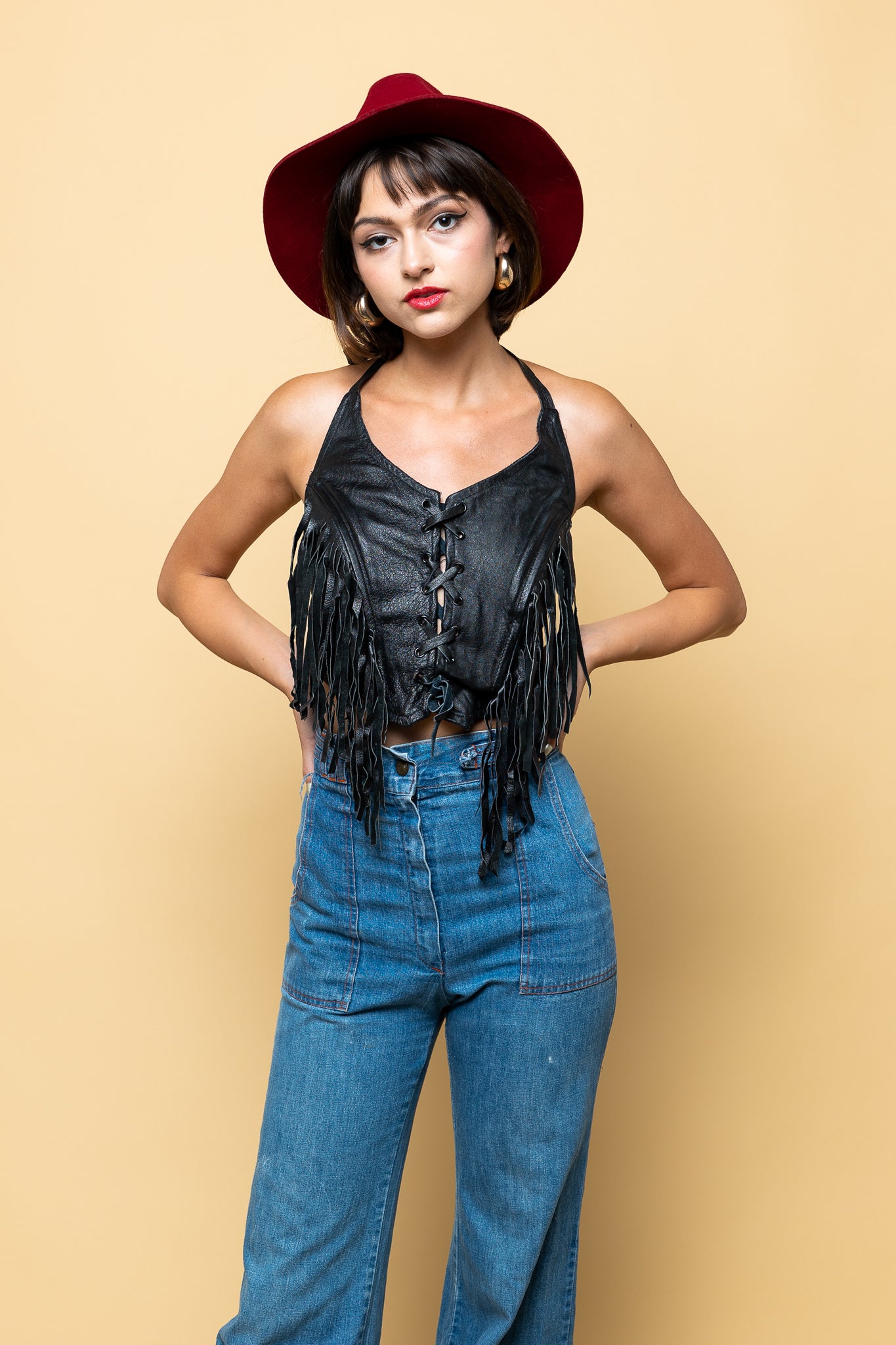 Festival Leathers Better Halter Corset freeshipping - Lovers Vintage