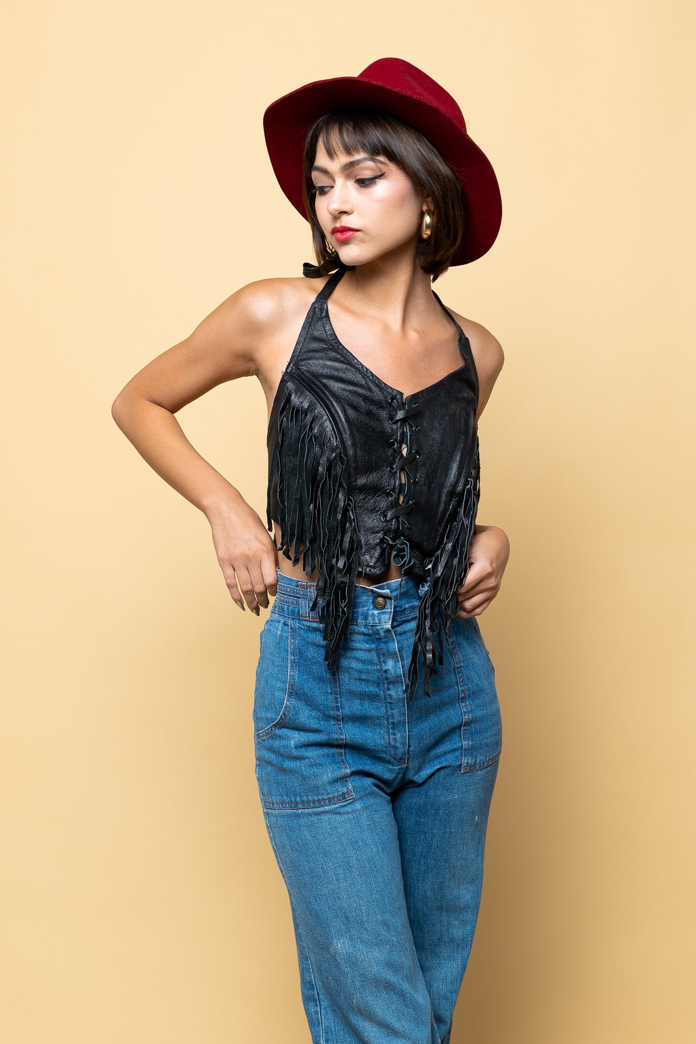 Festival Leathers Better Halter Corset freeshipping - Lovers Vintage