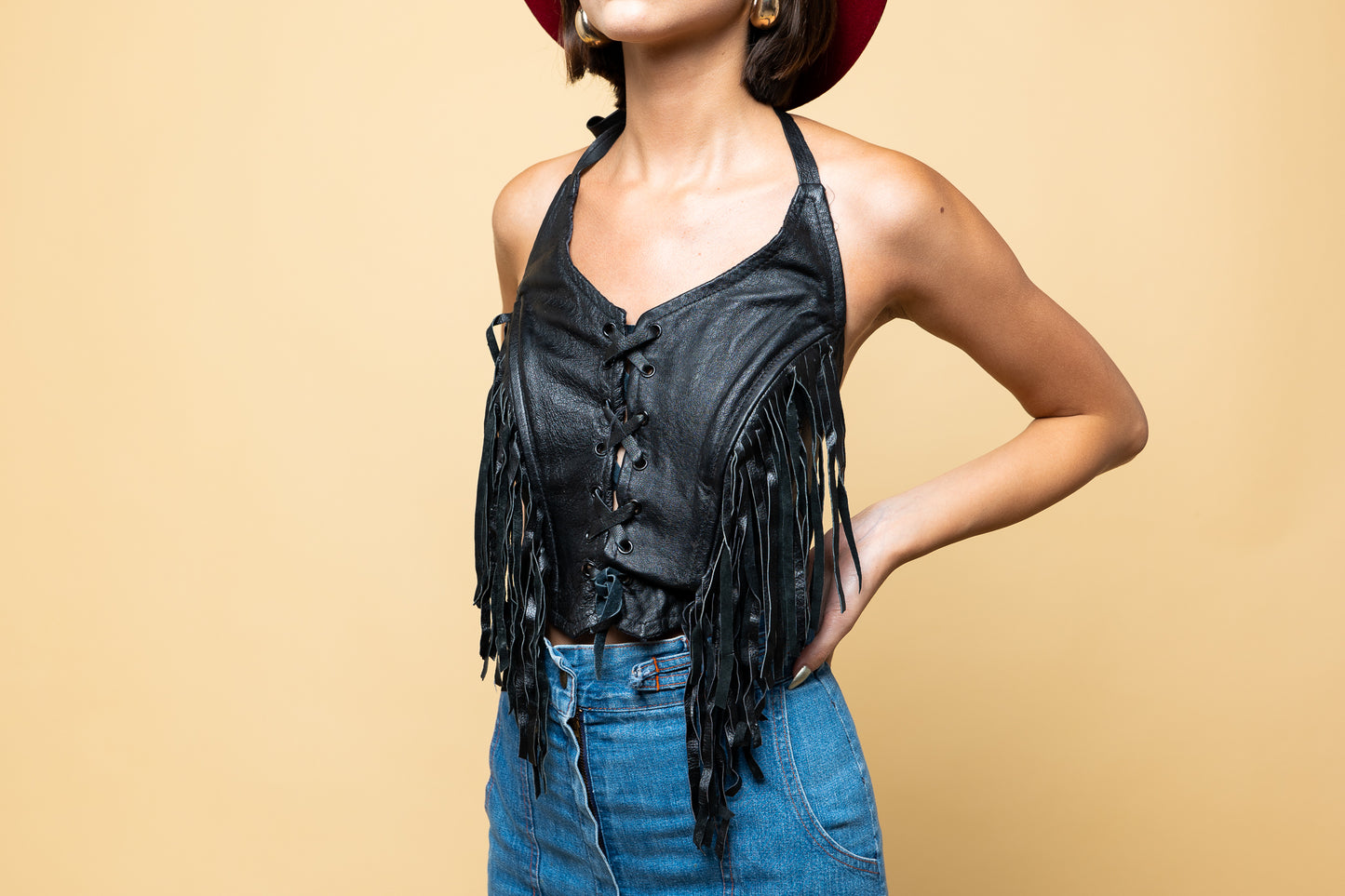 Festival Leathers Better Halter Corset freeshipping - Lovers Vintage