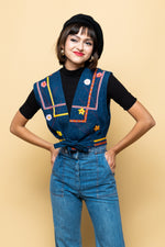 Vintage Rainbow Child Denim Vest freeshipping - Lovers Vintage