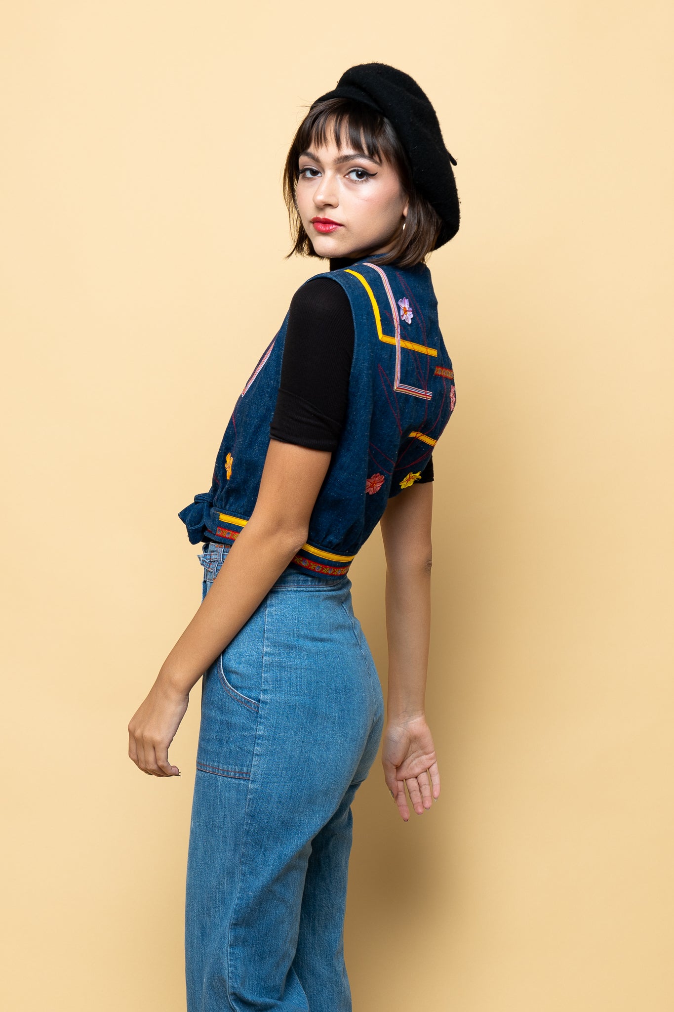 Vintage Rainbow Child Denim Vest freeshipping - Lovers Vintage