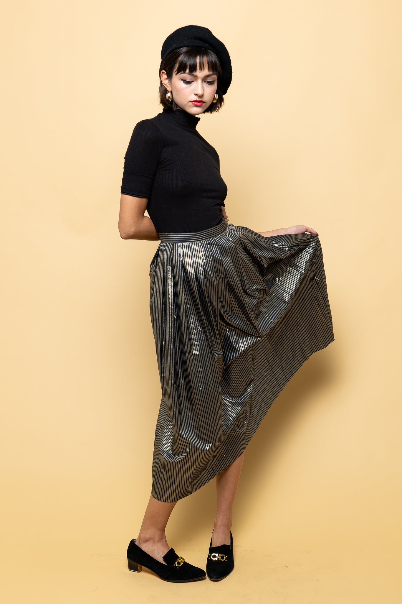 Silver Stripe Skirt freeshipping - Lovers Vintage