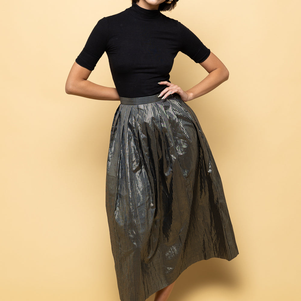 Silver Stripe Skirt freeshipping - Lovers Vintage