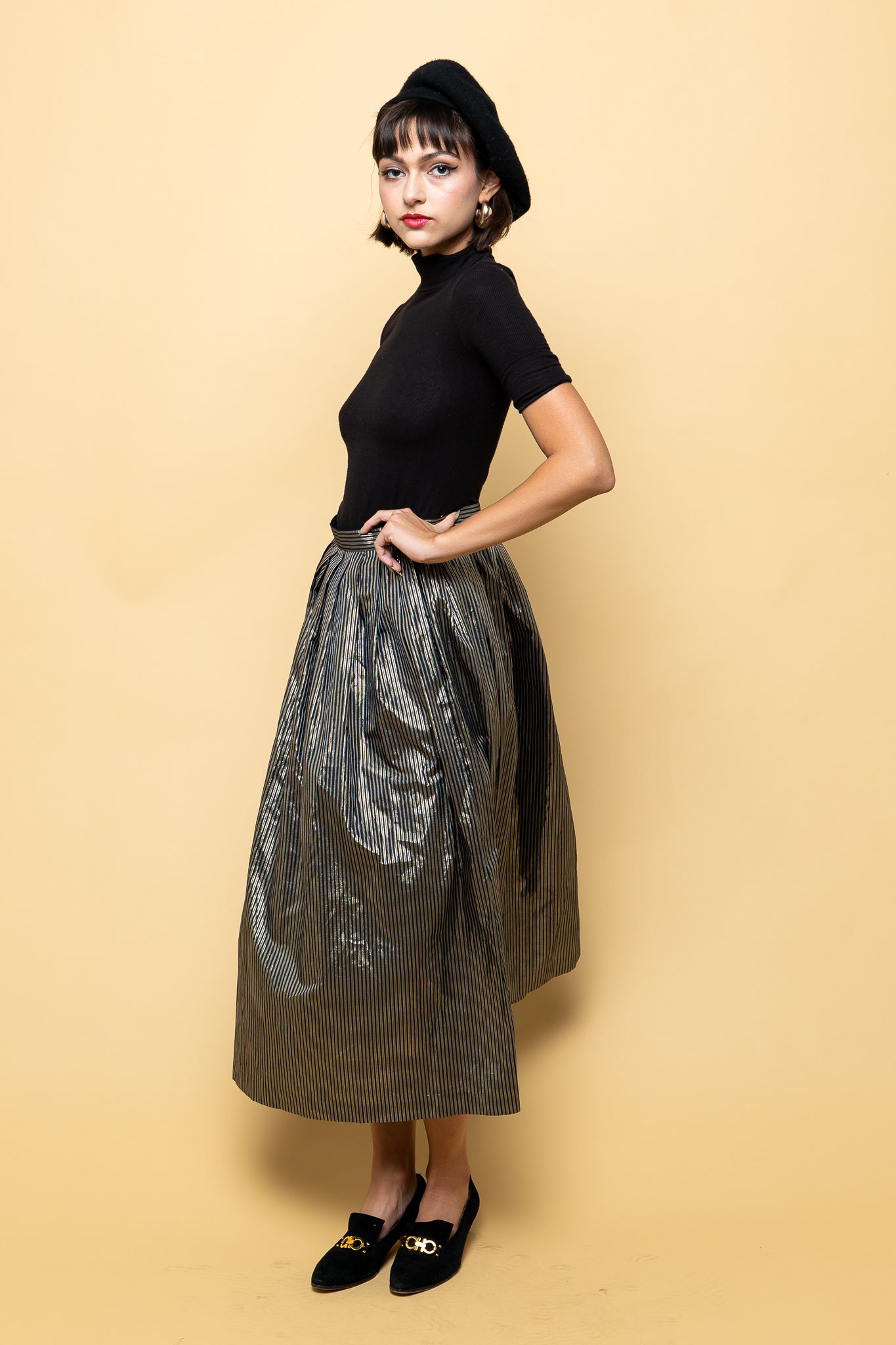 Silver Stripe Skirt freeshipping - Lovers Vintage
