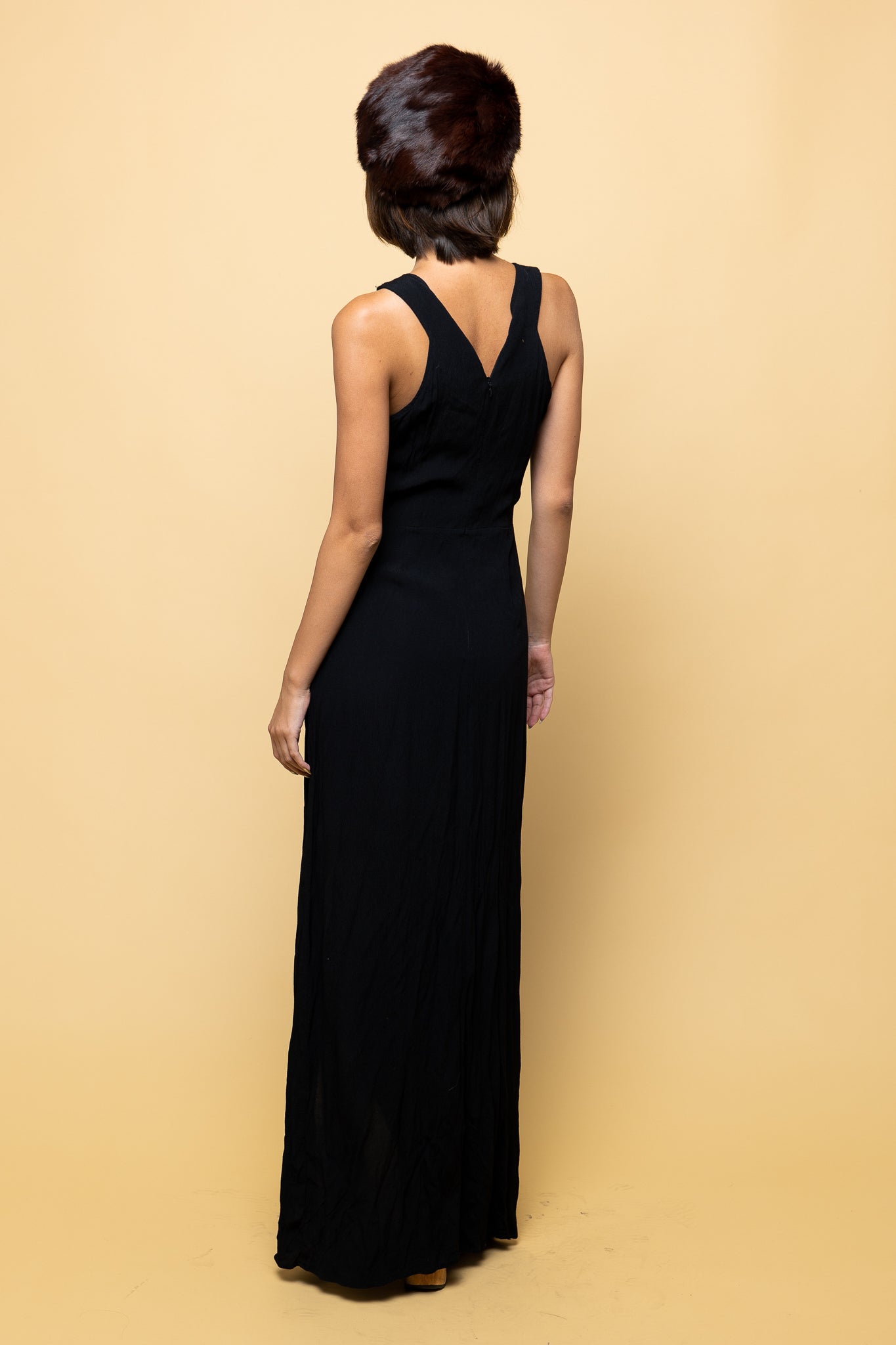 Black Slinky Maxi Dress freeshipping - Lovers Vintage