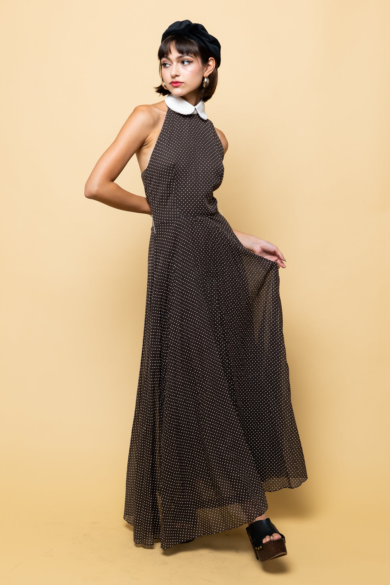 Vintage Polka Dots Halter Dress freeshipping - Lovers Vintage