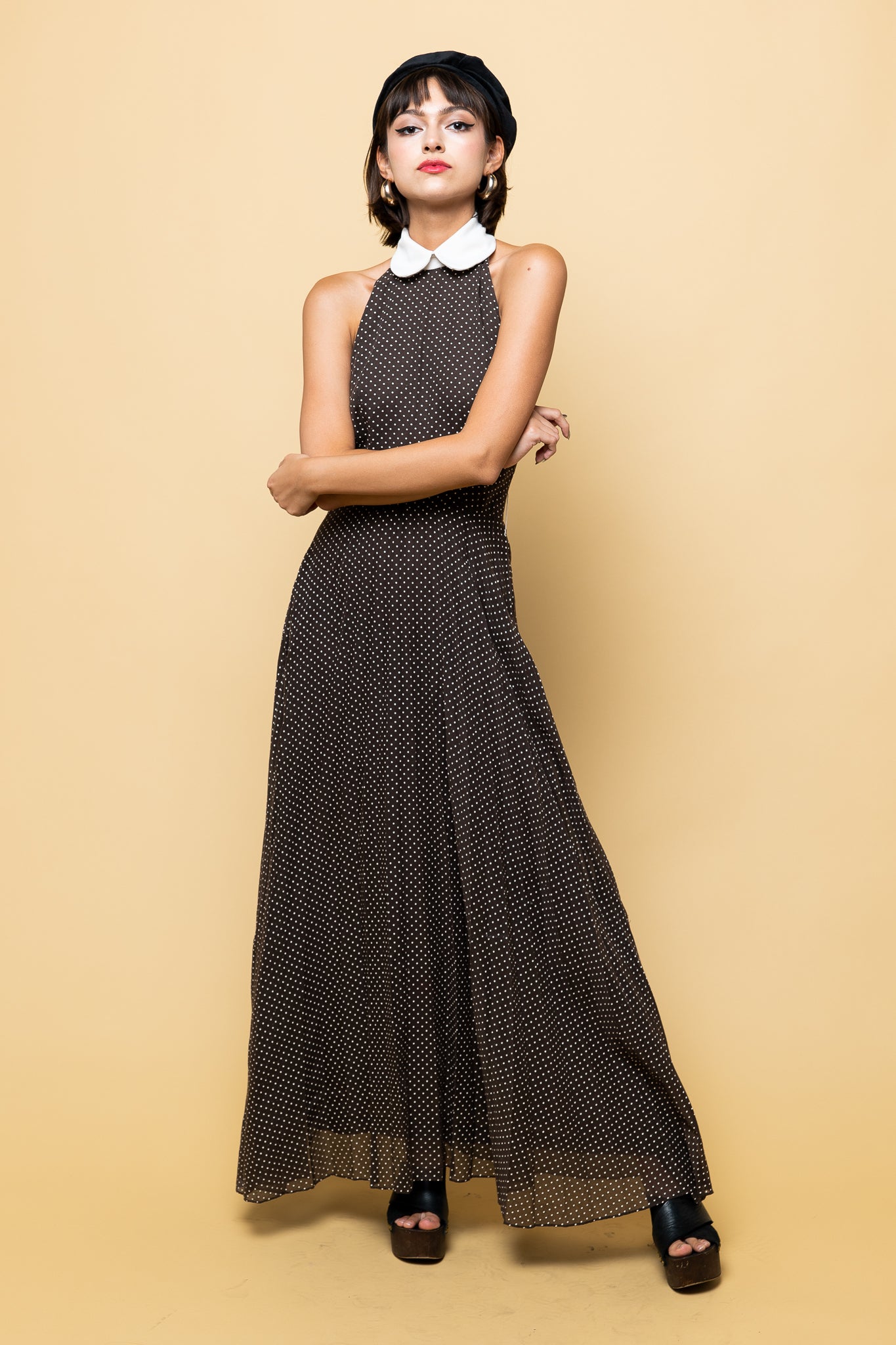 Vintage Polka Dots Halter Dress freeshipping - Lovers Vintage