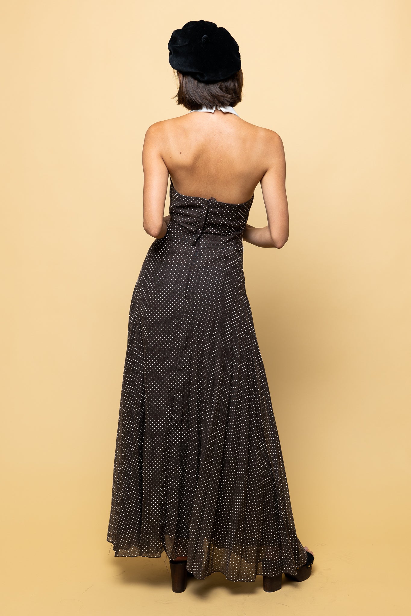 Vintage Polka Dots Halter Dress freeshipping - Lovers Vintage